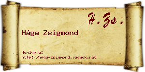 Hága Zsigmond névjegykártya
